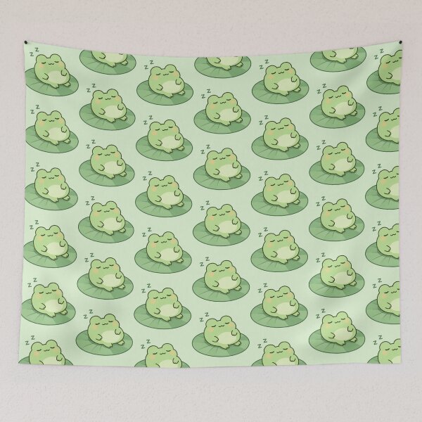 Item preview, Cute Sleeping Frog on Lily Pad designed and sold by AkriDesigns.