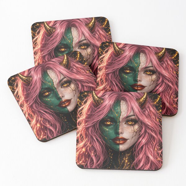Item preview, Split Face Demon Goddess – Gothic Fantasy Dark Beauty Art designed and sold by TheHorsemanRidesAgain.