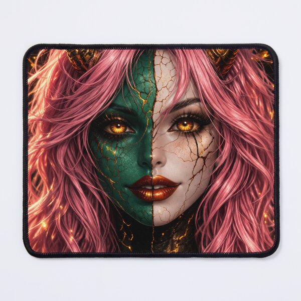 Item preview, Split Face Demon Goddess – Gothic Fantasy Dark Beauty Art designed and sold by TheHorsemanRidesAgain.