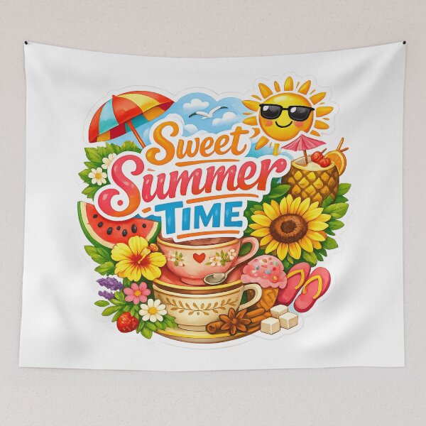 Item preview, Sweet Summer Time – Vibrant Tropical Sticker Design designed and sold by MyTutina.