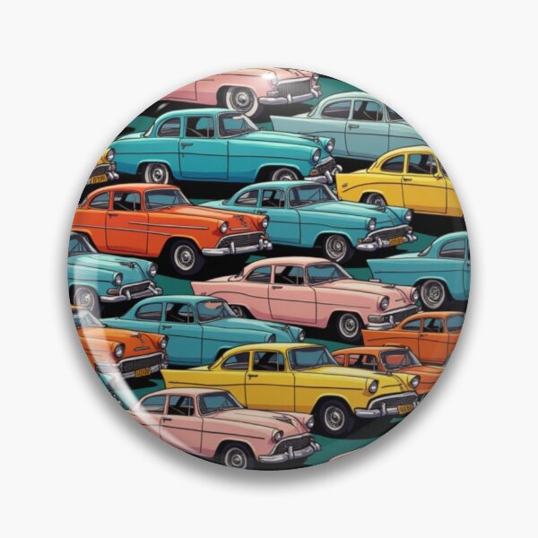Item preview, Retro Vintage Car Pattern Pop Colour Grid designed and sold by mittie101.