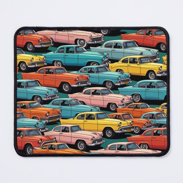 Item preview, Retro Vintage Car Pattern Pop Colour Grid designed and sold by mittie101.