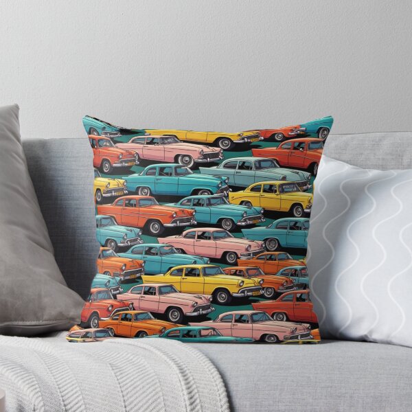 Item preview, Retro Vintage Car Pattern Pop Colour Grid designed and sold by mittie101.