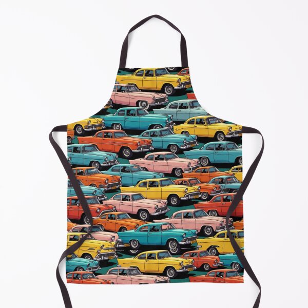 Item preview, Retro Vintage Car Pattern Pop Colour Grid designed and sold by mittie101.