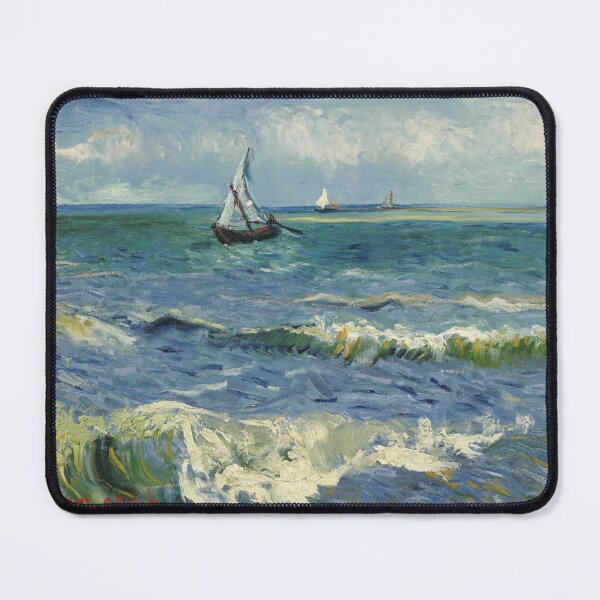 Item preview, Seascape Near Les Saintes Maries De La Mer by Vincent van Gogh: Coastal Fine Art Print designed and sold by artofuniverse.