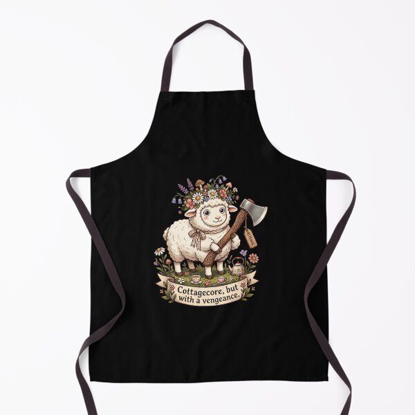 Item preview, Copy of Cottagecore With A Vengeance - Cute Sheep With Axe Meme designed and sold by SylwiaPrint.