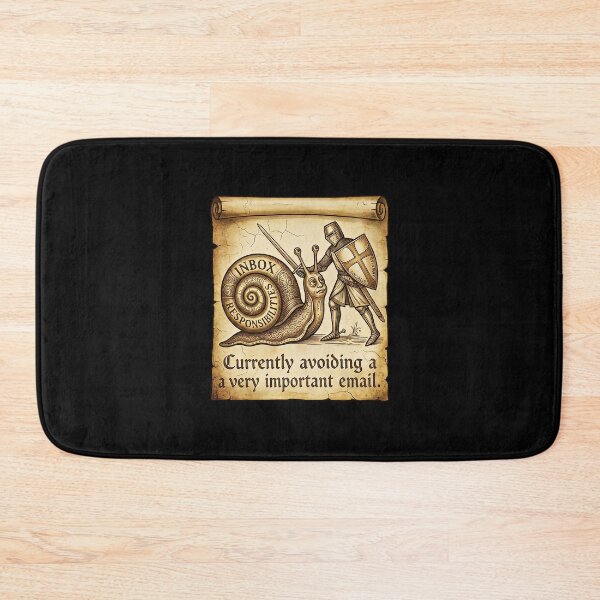 Item preview, Currently Avoiding a Very Important Email - Funny Medieval Knight & Snail Meme designed and sold by SylwiaPrint.