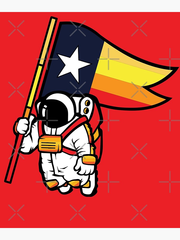 Houston Champ Texas Flag Astronaut Space City Canvas Print for