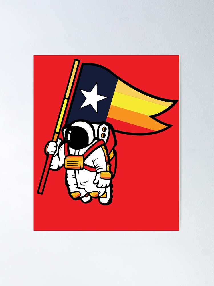 Houston Champ Texas Flag Astronaut Space City  Sticker for Sale by  Robbonard