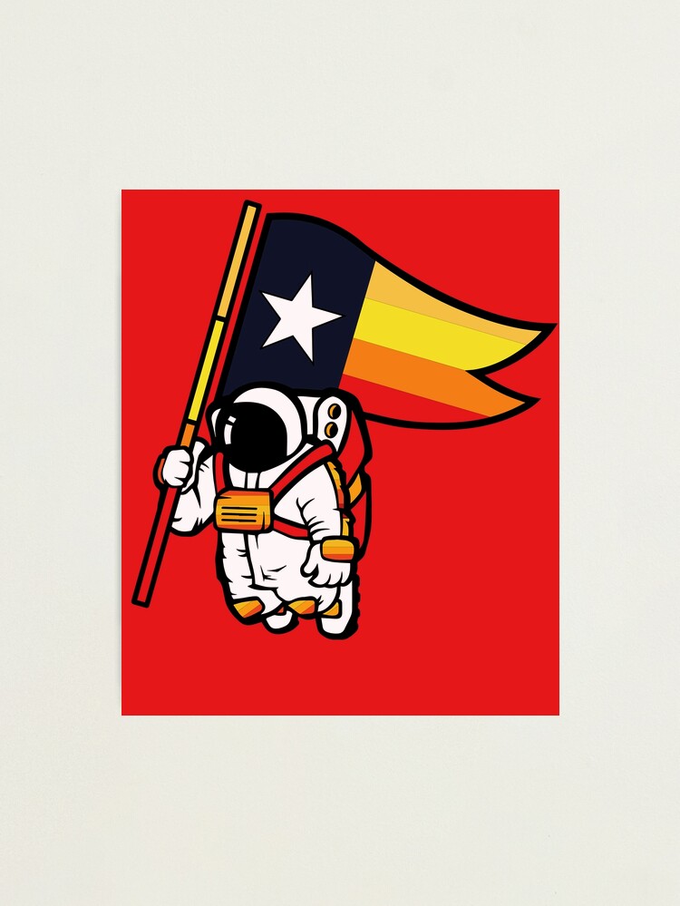 Houston Champ Texas Flag Astronaut Space City Sticker for Sale by