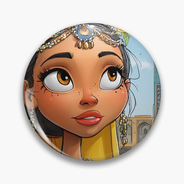 Item preview, Young girl in traditional attire near historic mosque designed and sold by Artessie.