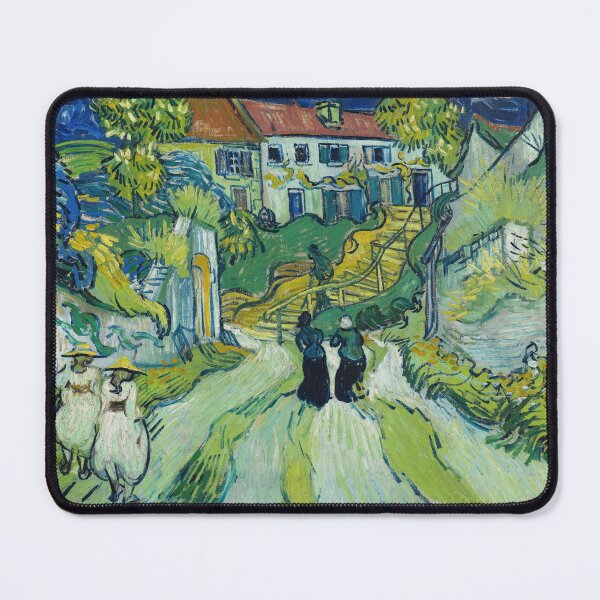 Item preview, Stairway at Auvers by Vincent van Gogh: Expressive Post Impressionist Landscape designed and sold by artofuniverse.