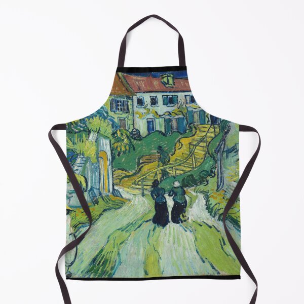 Item preview, Stairway at Auvers by Vincent van Gogh: Expressive Post Impressionist Landscape designed and sold by artofuniverse.