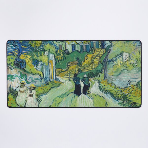 Item preview, Stairway at Auvers by Vincent van Gogh: Expressive Post Impressionist Landscape designed and sold by artofuniverse.