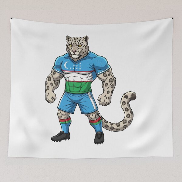Item preview, Powerful Uzbek Snow Leopard Football Mascot 2026 designed and sold by ArtByKatti.