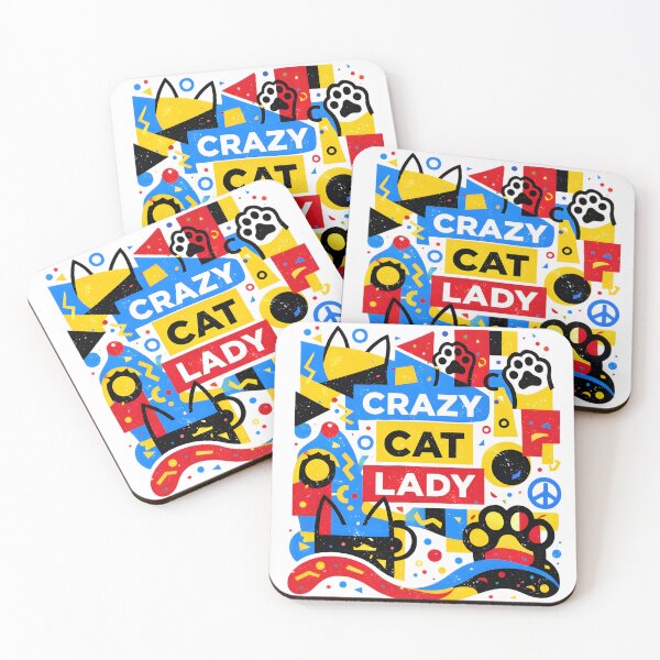 Item preview, Crazy Cat Lady Colorful Abstract Pop Art Cat Lover Design designed and sold by VibeFusionX.