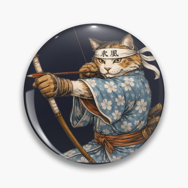 Item preview, Samurai Cat Archer – Japanese Kyudo Art designed and sold by AuraloomAtelier.