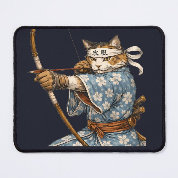 Item preview, Samurai Cat Archer – Japanese Kyudo Art designed and sold by AuraloomAtelier.