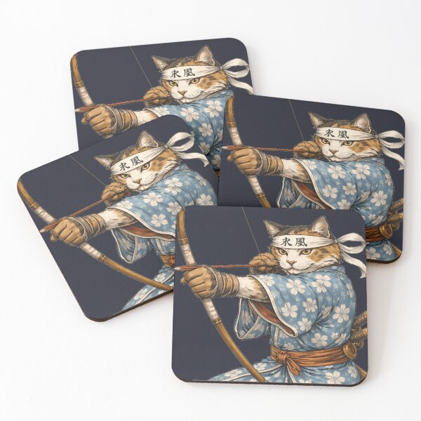 Item preview, Samurai Cat Archer – Japanese Kyudo Art designed and sold by AuraloomAtelier.