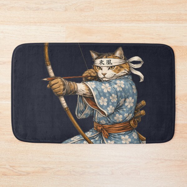 Item preview, Samurai Cat Archer – Japanese Kyudo Art designed and sold by AuraloomAtelier.