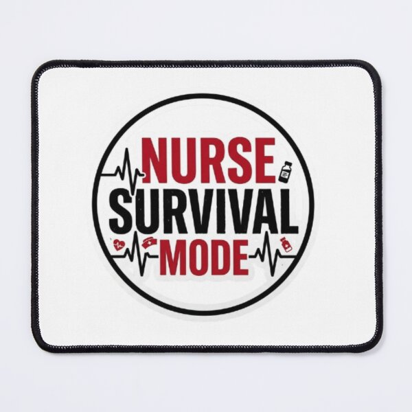 Item preview, Nurse Survival Mode Sticker | Funny Nursing Humor | EKG Heartbeat Line Design designed and sold by Nara8.