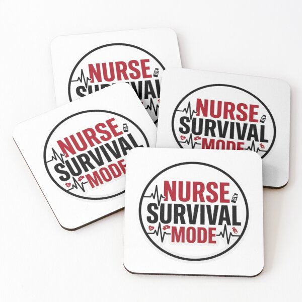 Item preview, Nurse Survival Mode Sticker | Funny Nursing Humor | EKG Heartbeat Line Design designed and sold by Nara8.