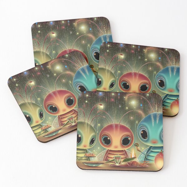Item preview, Three Whimsical Creatures Dinner under Sparkling Lights designed and sold by Artessie.