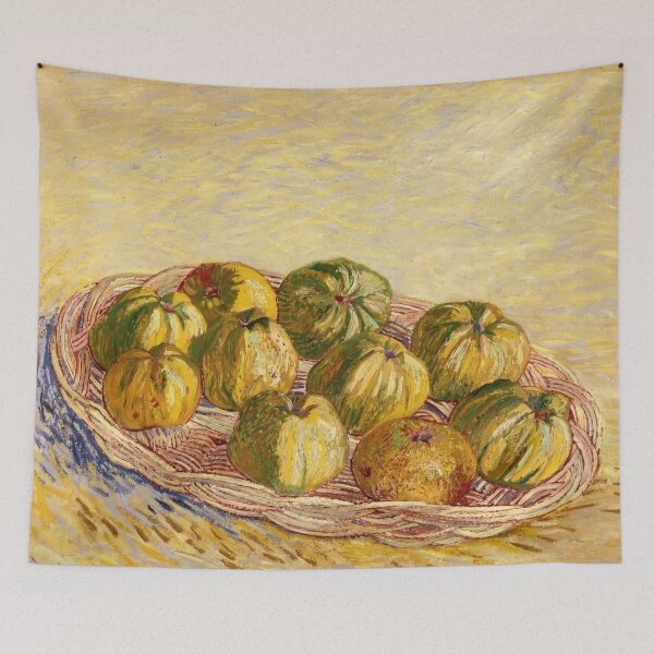 Item preview, Still Life Basket of Apples by Vincent van Gogh: Post Impressionist Kitchen Art designed and sold by artofuniverse.