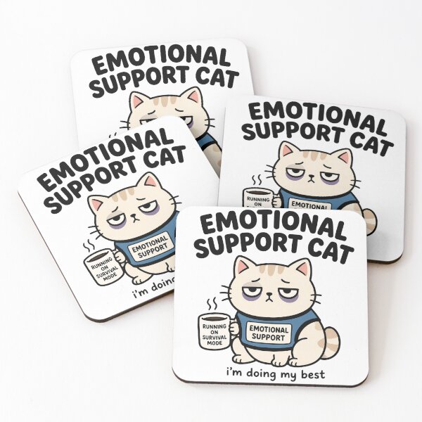 Item preview, Emotional Support Cat Funny Relatable Meme designed and sold by catontheroof.