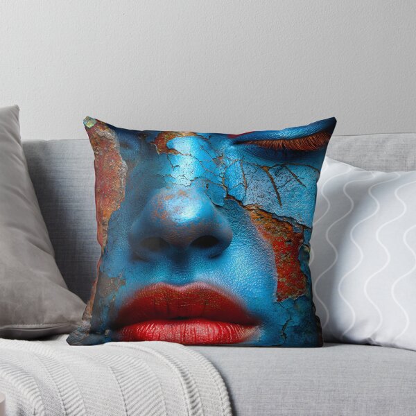 Item preview, Vivid Blue Face with Metallic Rust Texture Aesthetic designed and sold by Artessie.