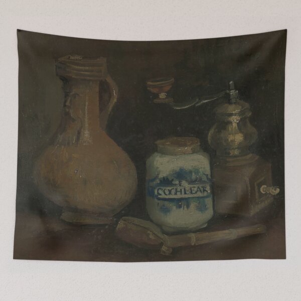 Item preview, Still Life With a Bearded Man Jar by Vincent van Gogh: Rustic Kitchen Poster designed and sold by artofuniverse.