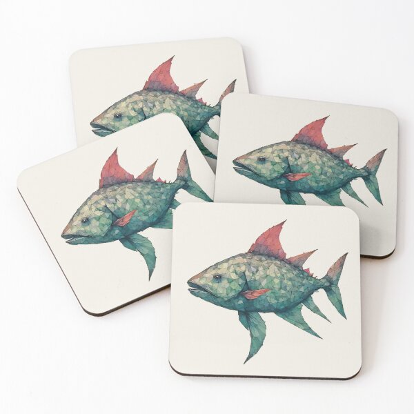 Item preview, Geometric Mosaic Fish – Modern Animal Art designed and sold by Tklezardesigns.