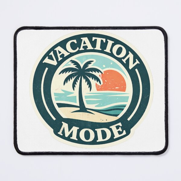 Item preview, Vacation Mode – Vintage Tropical Beach Badge designed and sold by EastEndTownie.