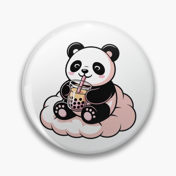 Item preview, Anime-style panda drinking bubble tea designed and sold by MiloszLitwin.
