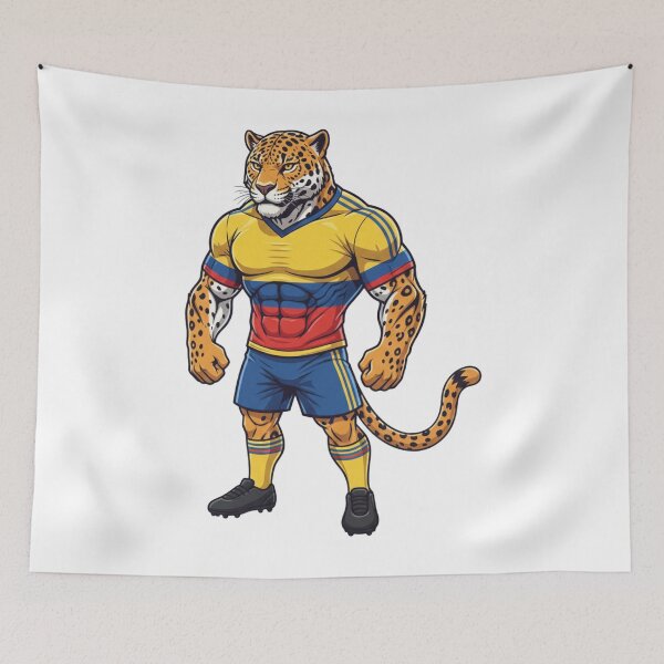 Item preview, Powerful Colombian Jaguar Football Mascot 2026 designed and sold by ArtByKatti.