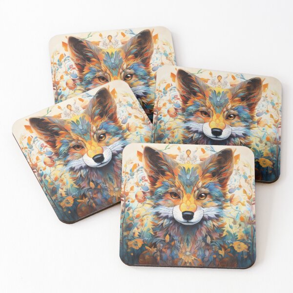 Item preview, Colorful Bohemian Fox Floral Art Illustration designed and sold by Artyoka.