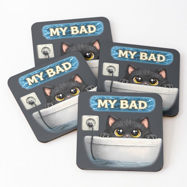 Item preview, My Bad Funny Black Cat Cartoon designed and sold by AuraloomAtelier.