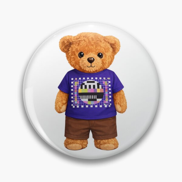 Item preview, Retro TV Test Pattern Bear – Geeky Nostalgia Illustration designed and sold by CuteBear87.