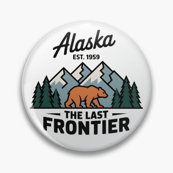 Item preview, Alaska The Last Frontier – Bear Mountain Wilderness Retro Design designed and sold by ArcticFoxStudio.