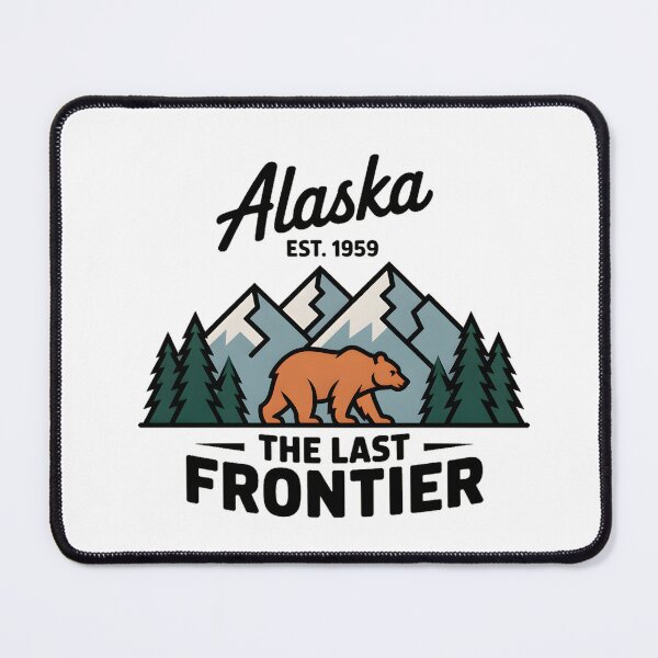 Item preview, Alaska The Last Frontier – Bear Mountain Wilderness Retro Design designed and sold by ArcticFoxStudio.