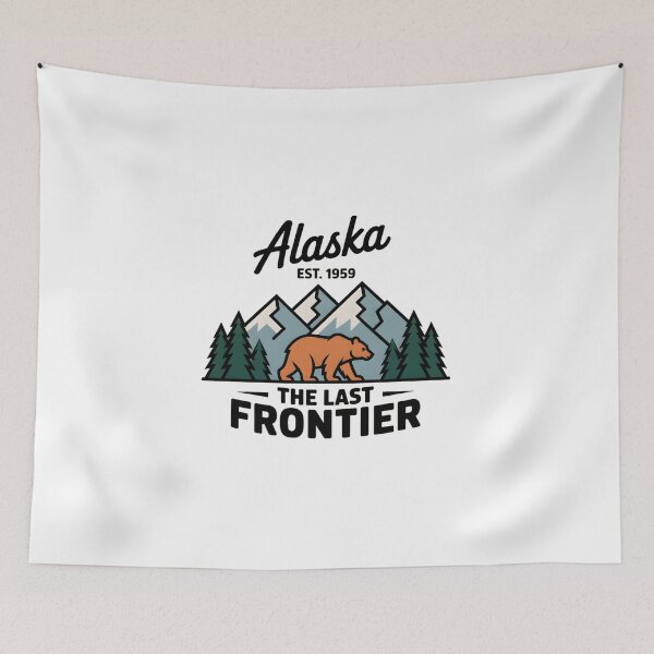 Item preview, Alaska The Last Frontier – Bear Mountain Wilderness Retro Design designed and sold by ArcticFoxStudio.