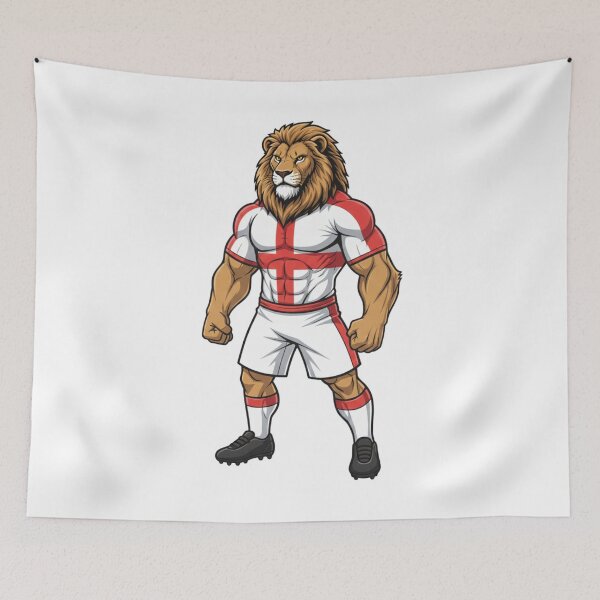 Item preview, Powerful English Lion Football Mascot 2026 designed and sold by ArtByKatti.