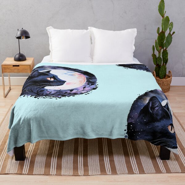 Item preview, Black Cat Full Moon Watercolor Mystical Circle Art designed and sold by THMKagutsuchi.