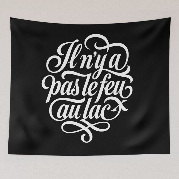Item preview, French Il n'y a pas le feu au lac Script Saying designed and sold by AntiqueImages.