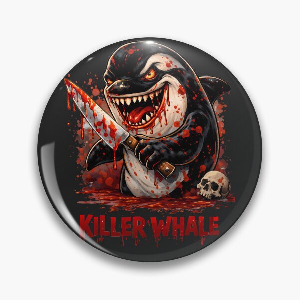 Item preview, Killer Whale Bloody Psycho Orca – Dark Humor Horror Cartoon Design designed and sold by AuraloomAtelier.