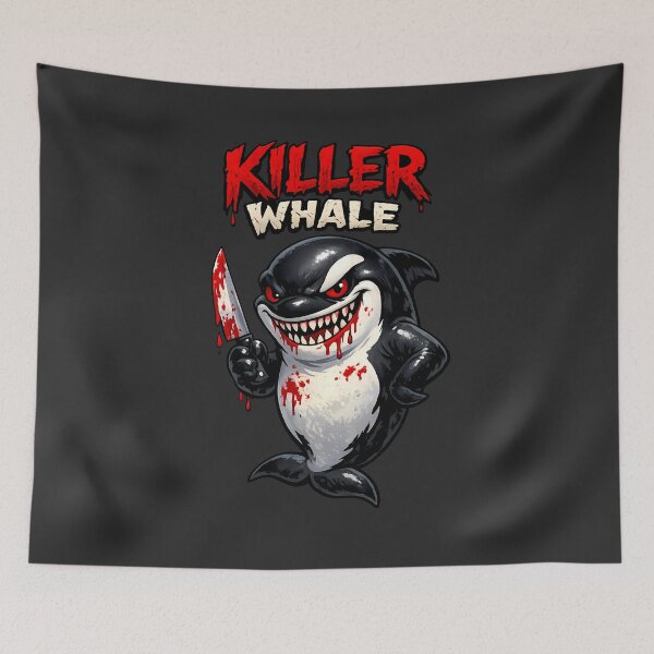 Item preview, Killer Whale Cute But Psycho Orca – Funny Dark Humor Cartoon Design designed and sold by AuraloomAtelier.