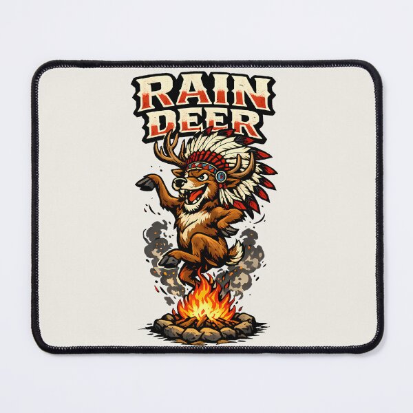 Item preview, Rain Deer Funny Reindeer Pun Bold Cartoon Logo Graphic Design designed and sold by AuraloomAtelier.