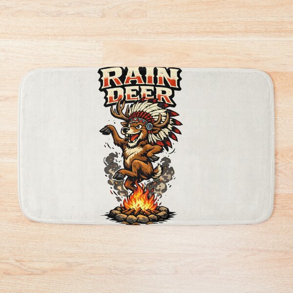 Item preview, Rain Deer Funny Reindeer Pun Bold Cartoon Logo Graphic Design designed and sold by AuraloomAtelier.
