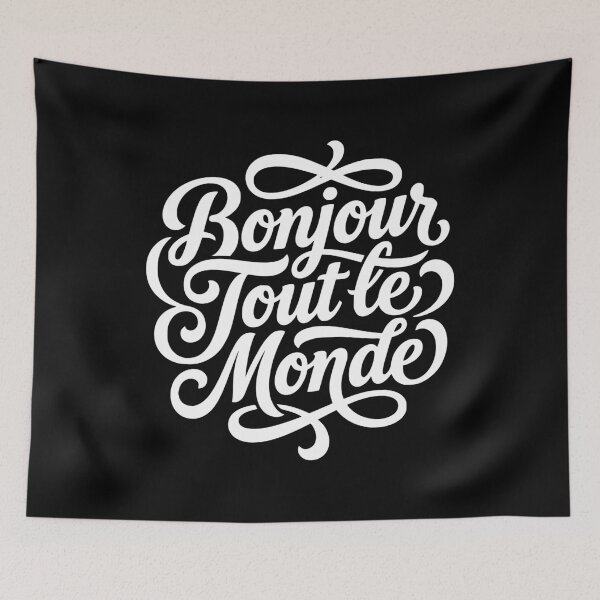 Item preview, Bonjour Tout le Monde French Hello World Script designed and sold by AntiqueImages.