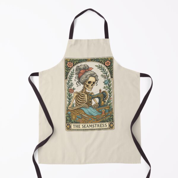 Item preview, The Seamstress — Gothic Tarot Card Skeleton Art Dark Academia Vintage Moody Illustration designed and sold by Graphicarium Shop.